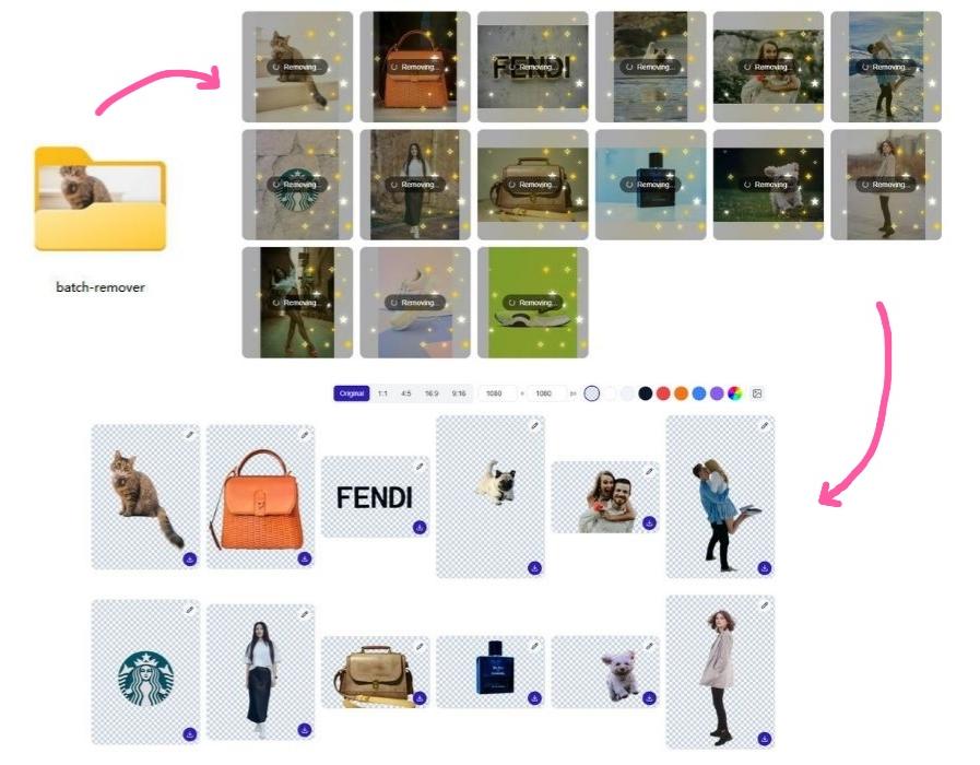 Batch background removal — process multiple images at once