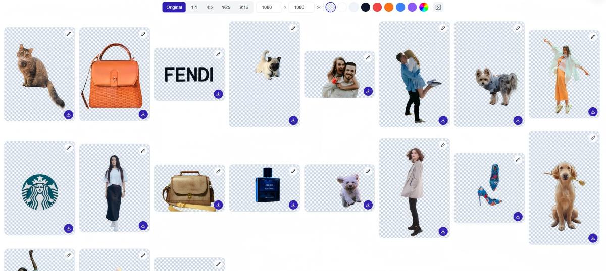 Batch edit background color and size across all images, or fine-tune individual images in the editor